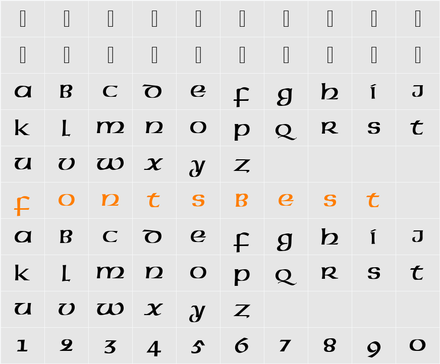 517-CAI978 Character Map