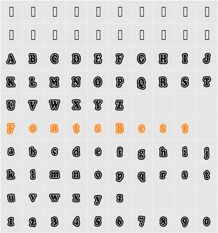 PolkaLetterStamp Character Map