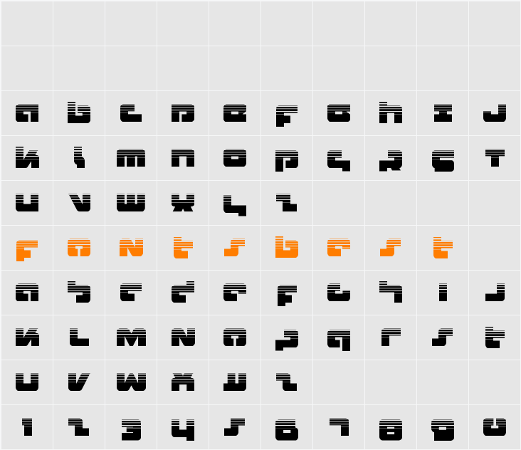 Boomstick Halftone Character Map