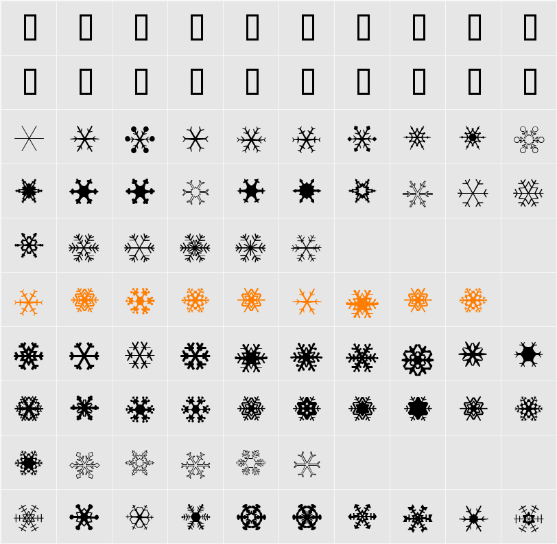 SchneeFlakenTwo Character Map