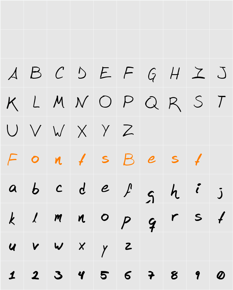 mangui-type Character Map