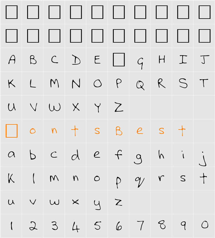 LEHN112 Character Map