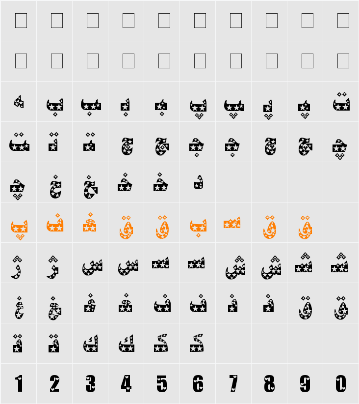 Hiyal Asliya6 Character Map
