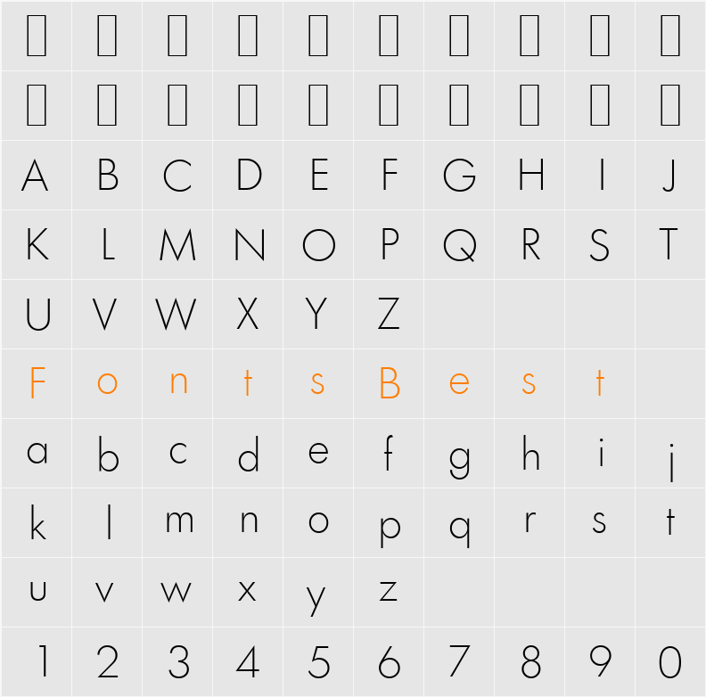 LimerickSerial-Xlight Character Map