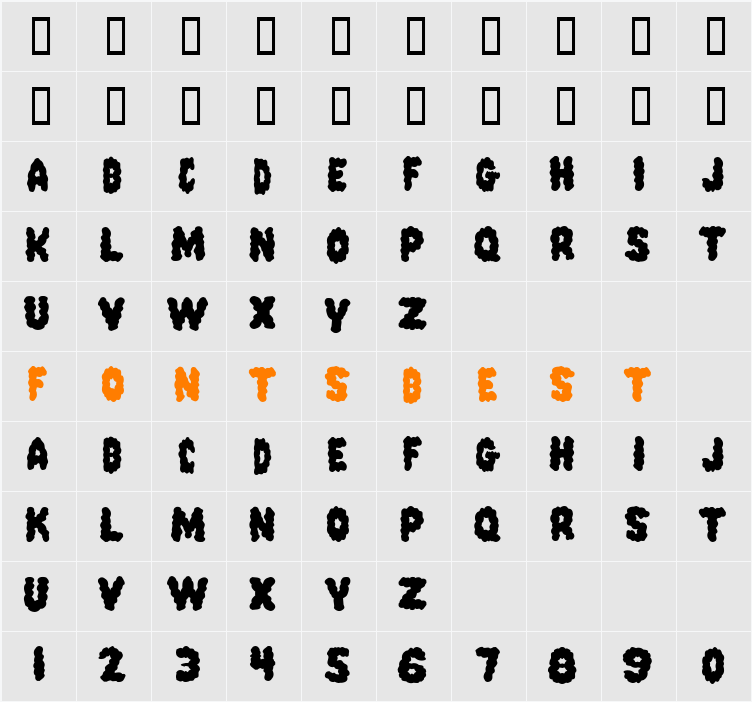 PinkCandyPopcornFont Character Map