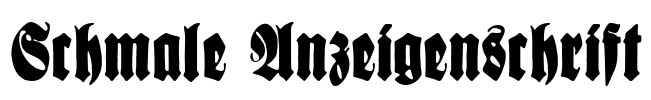 Schmale Anzeigenschrift