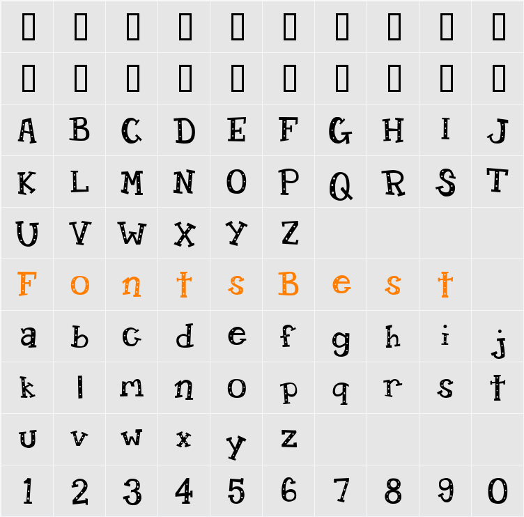 411-CAI978 Character Map