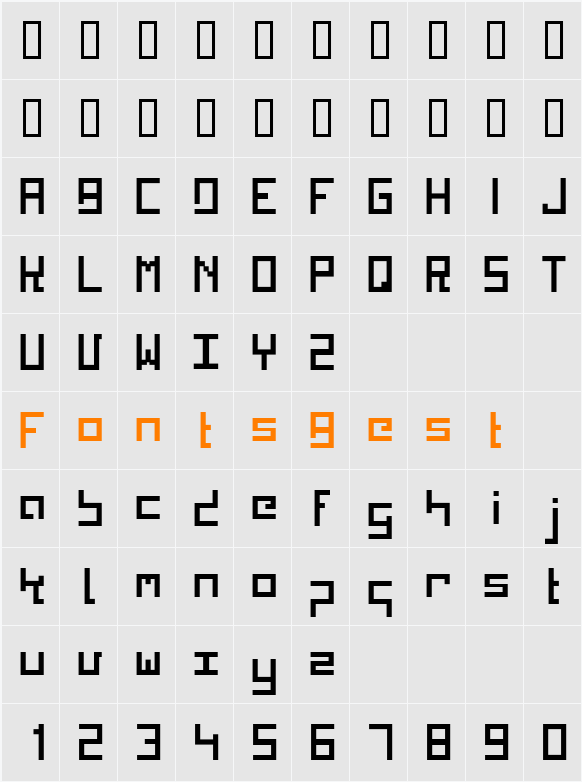Kinkub flat Character Map