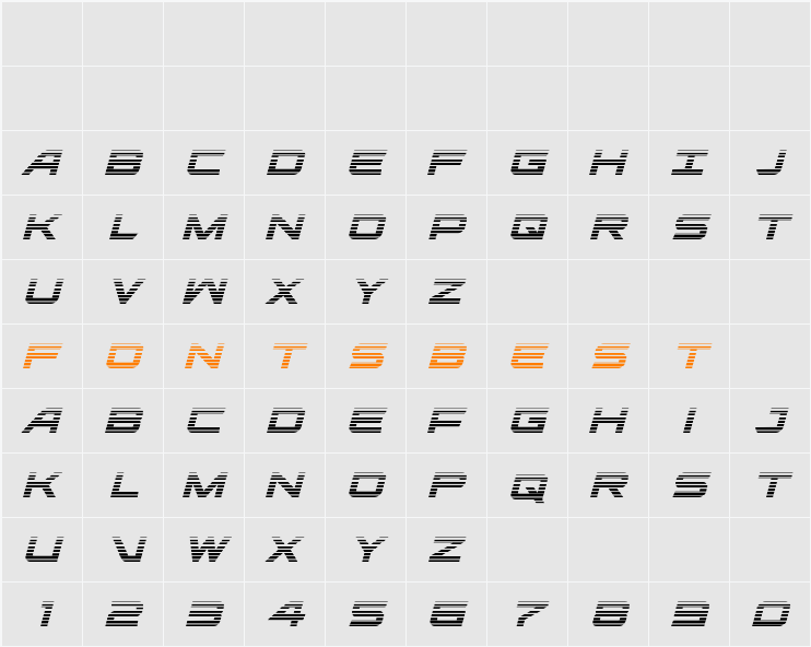 Ghost Clan Gradient Italic Character Map