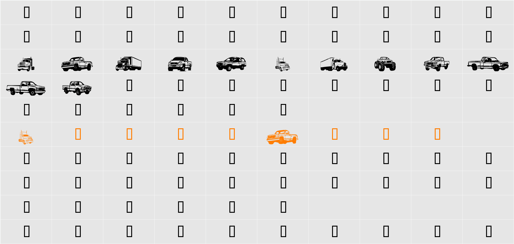 Trucks for Judy *S* Character Map