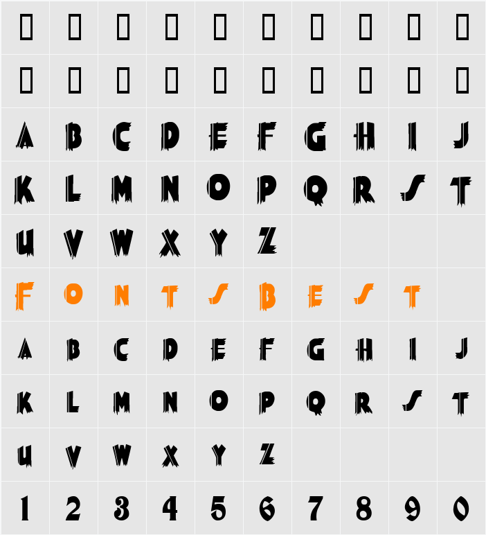 Poster-Condensed Character Map
