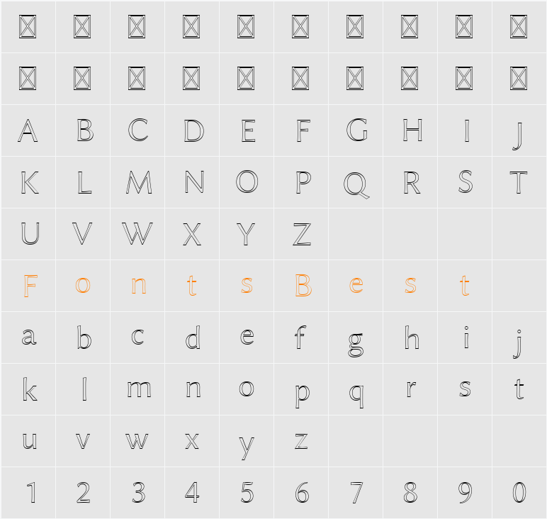 Linux Biolinum Outline Character Map