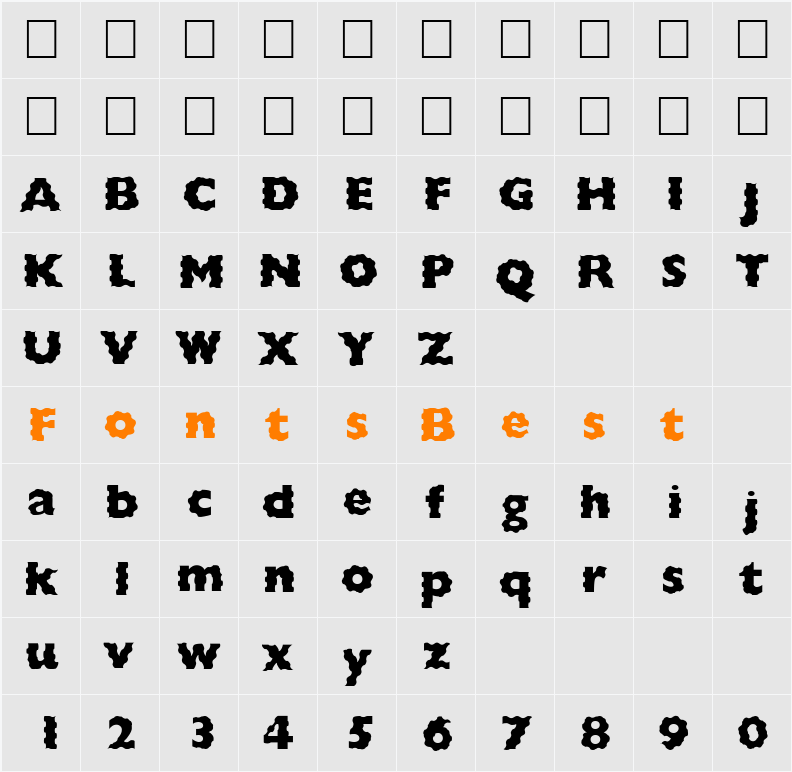 FZ BASIC 57 WAVEY Character Map