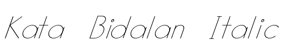 Kata Bidalan Italic Font Image