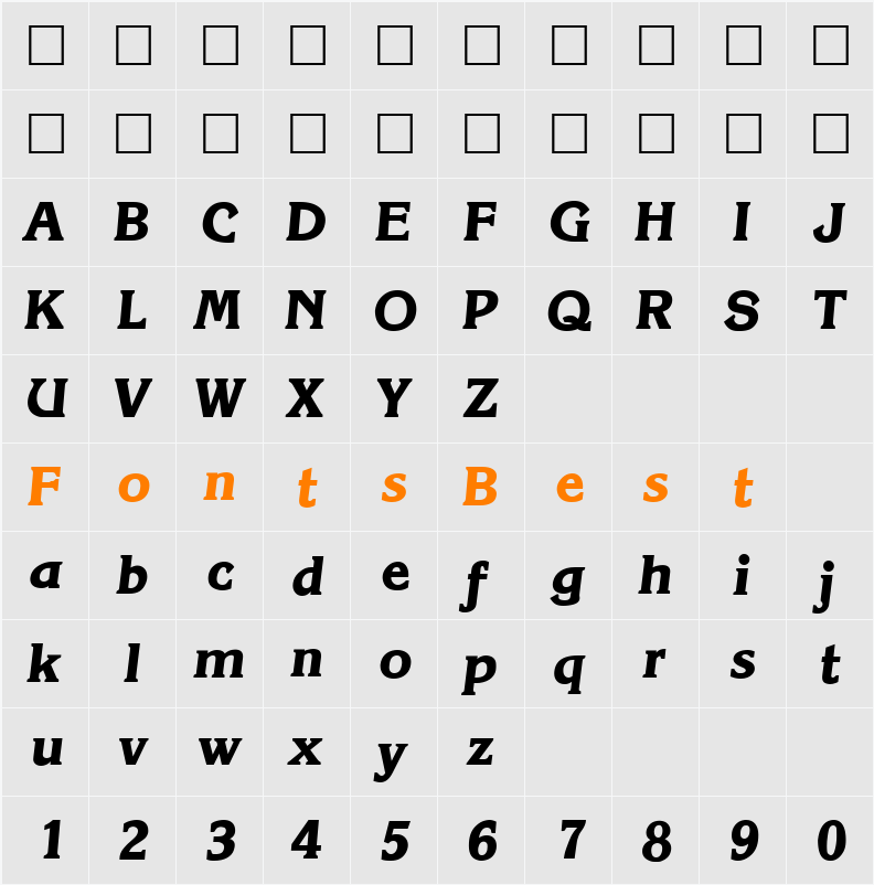 KlingItal Character Map