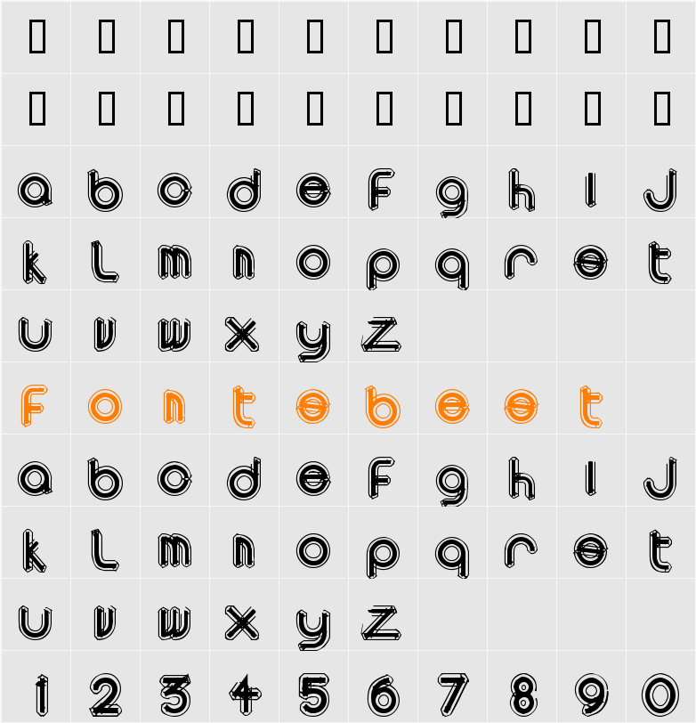 area OUTLINEe Character Map