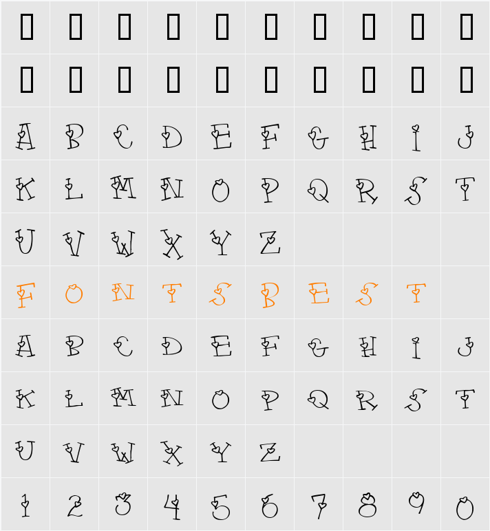 JI-Shades Character Map