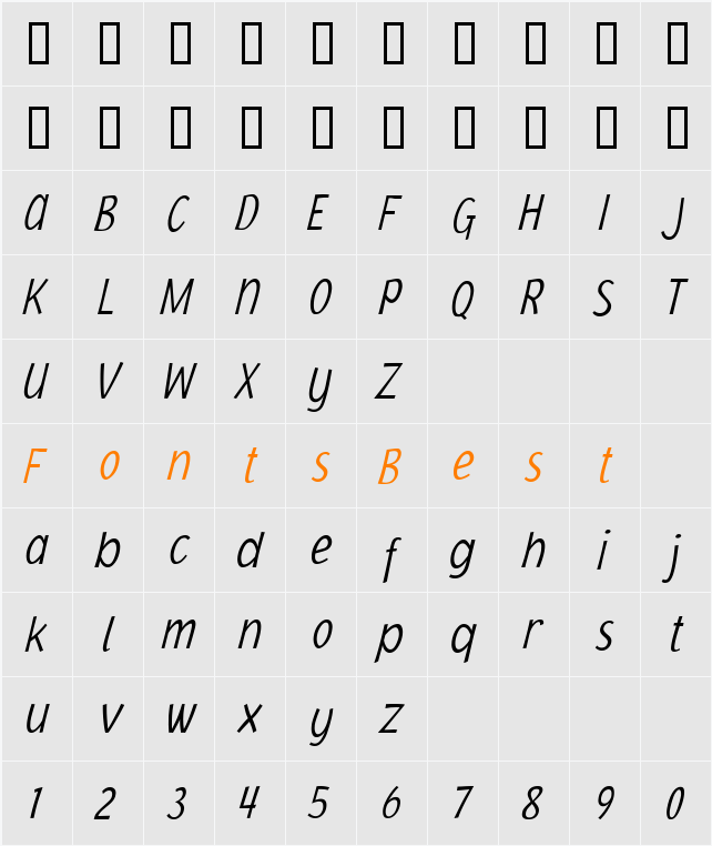 Jacoby Cond ICG Character Map
