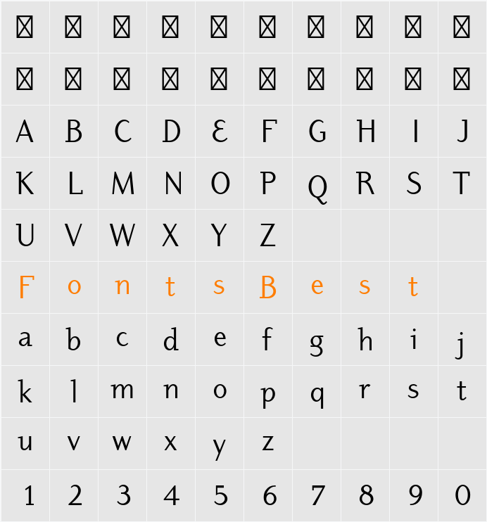 Dyadis ITC Std Book Character Map