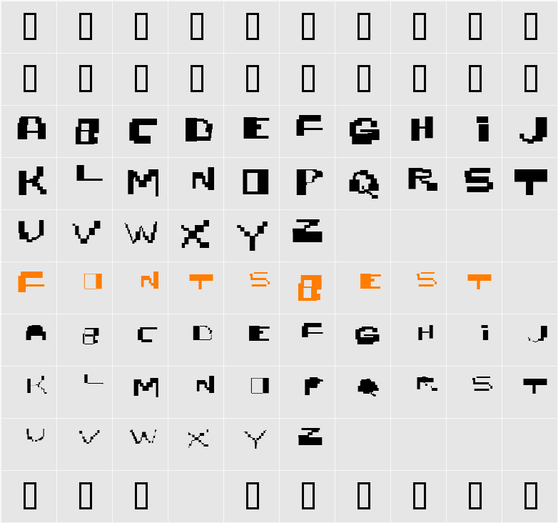 nobrain Character Map