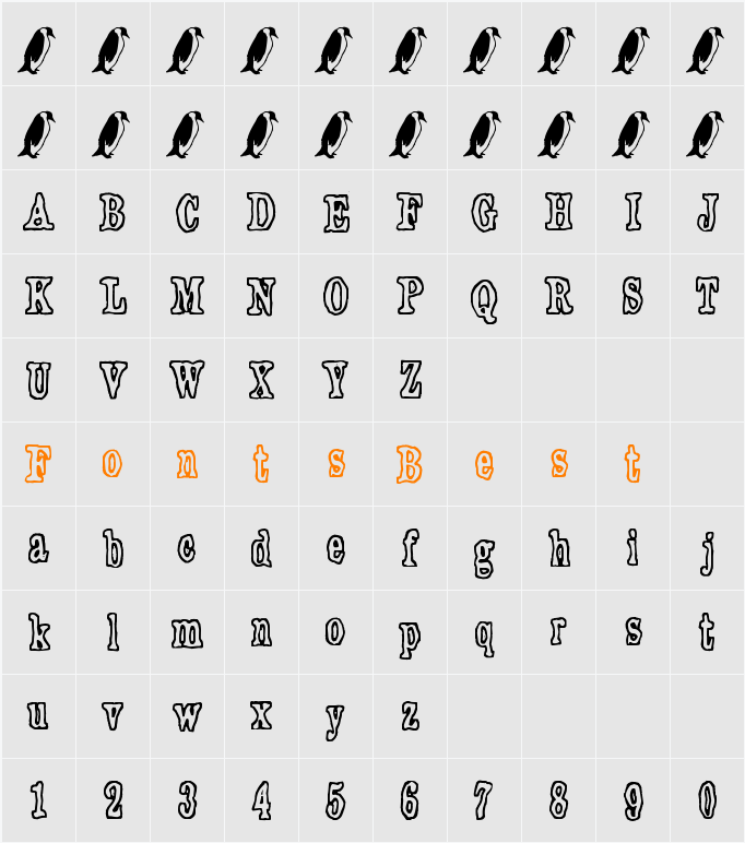 Plastika Elektronika Character Map