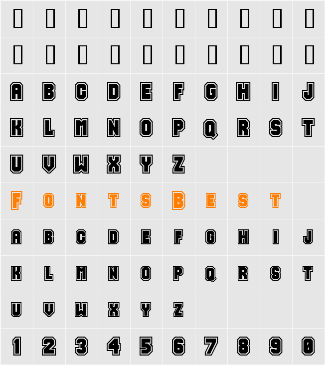 Jersey Character Map