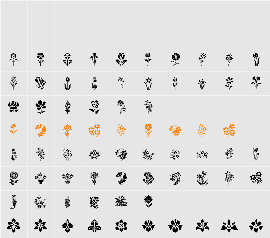 WWSpringTime Character Map