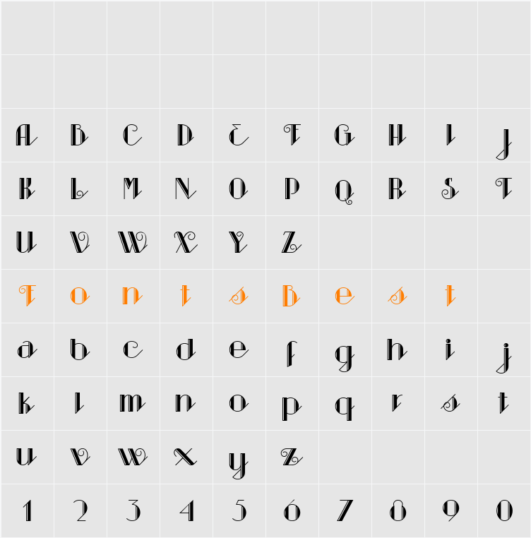 Sarsaparilla Character Map