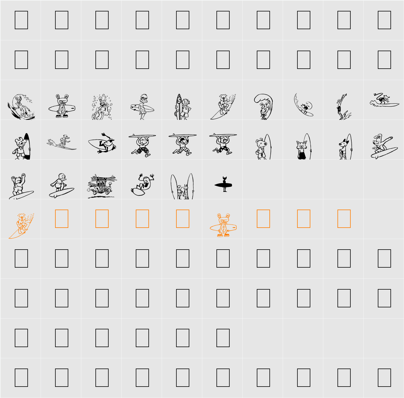 Good Vibers Character Map