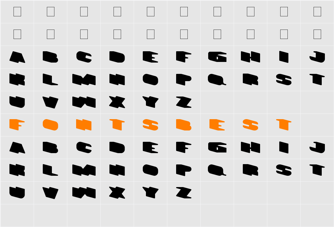 GREATEST VIEW Character Map