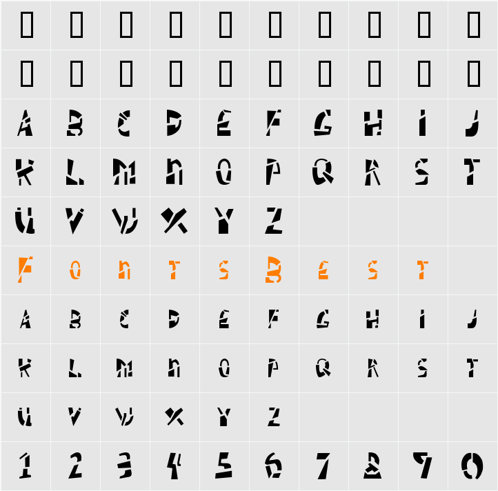 Schizm Character Map