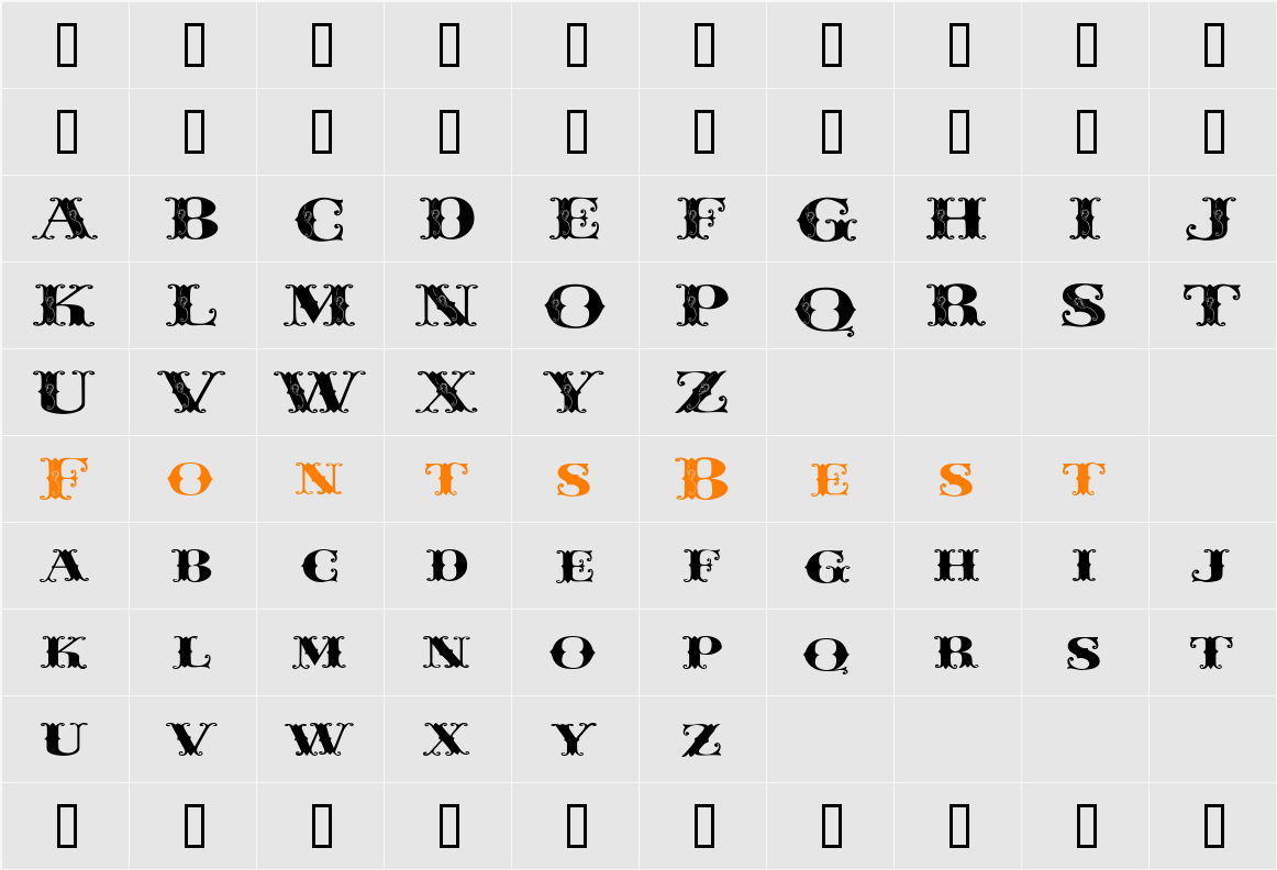 LHF Letterhead Tuscan | BETA Character Map