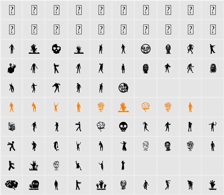 Zombie Salad Character Map