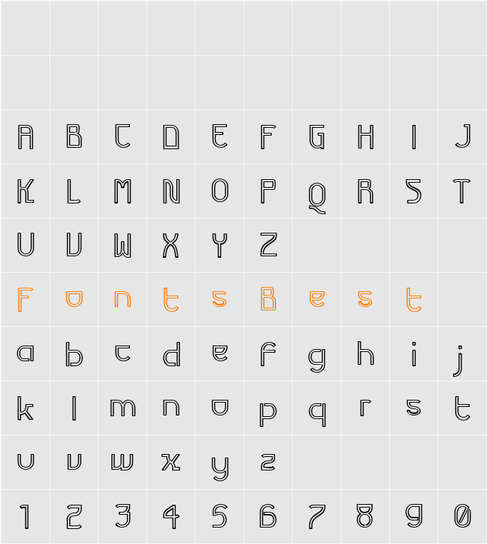 Futurex Variation Alpha Hollow Character Map