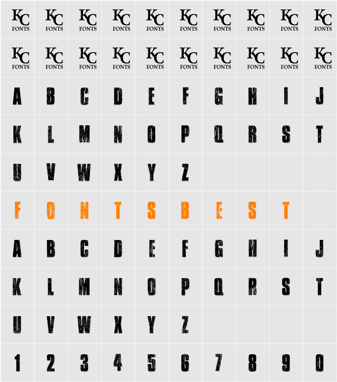 Transit Display Character Map