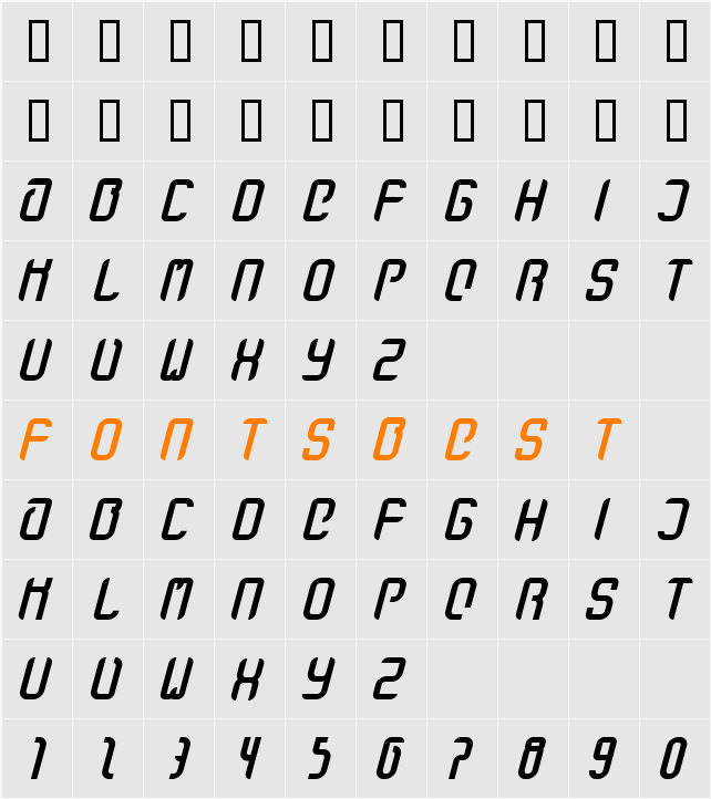 stanze  fett Character Map