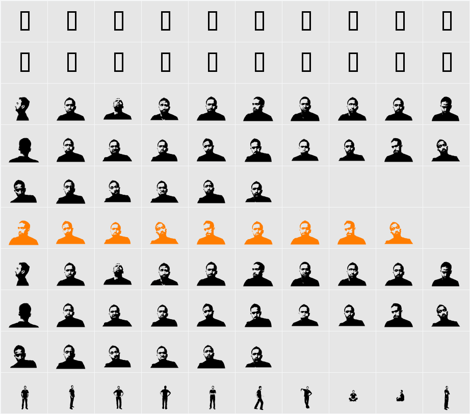 FACEsaji Character Map