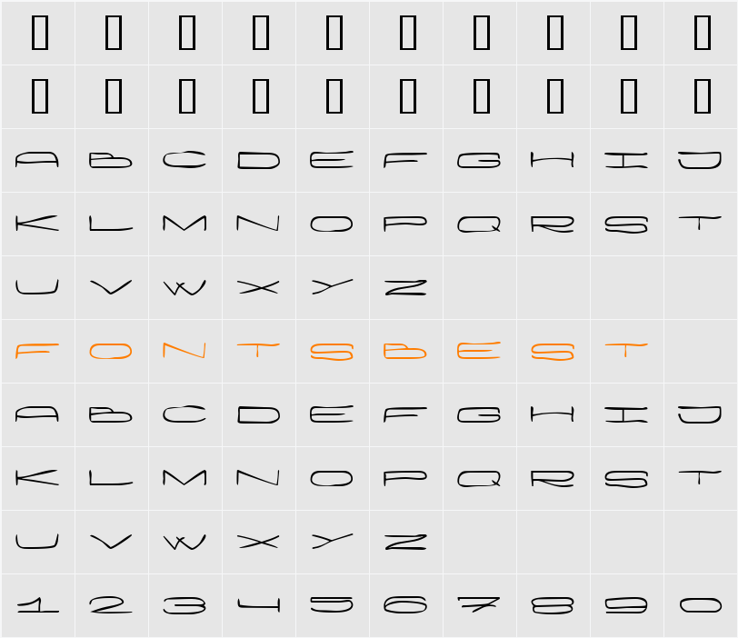 Wanker Character Map