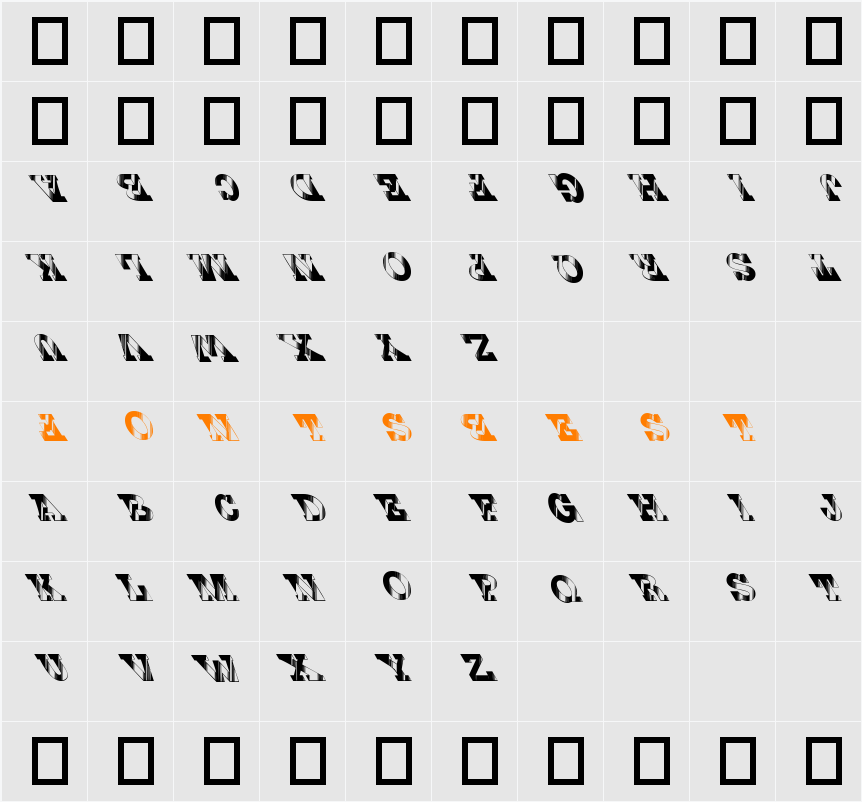 TiefeDepth Character Map