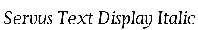 Servus Text Display Italic Font Image