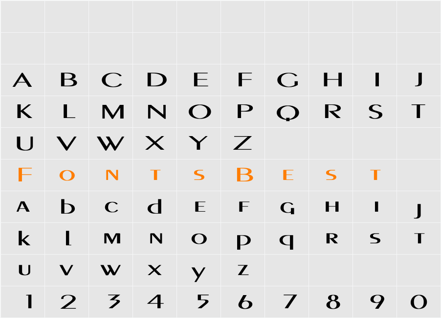 PigNoseTyp Bold Character Map