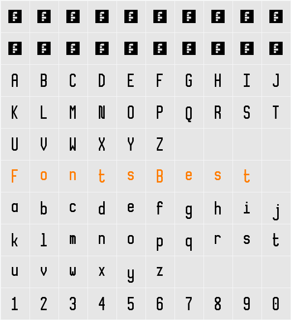 XLMonoAlt Character Map