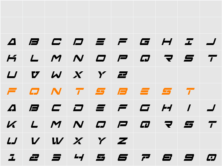 Free Agent Bold Condensed Italic Character Map