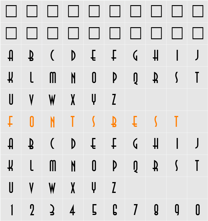 703-CAI978 Character Map