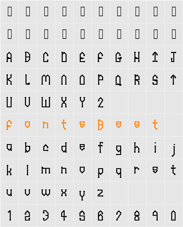 Rhinestone 101 Character Map