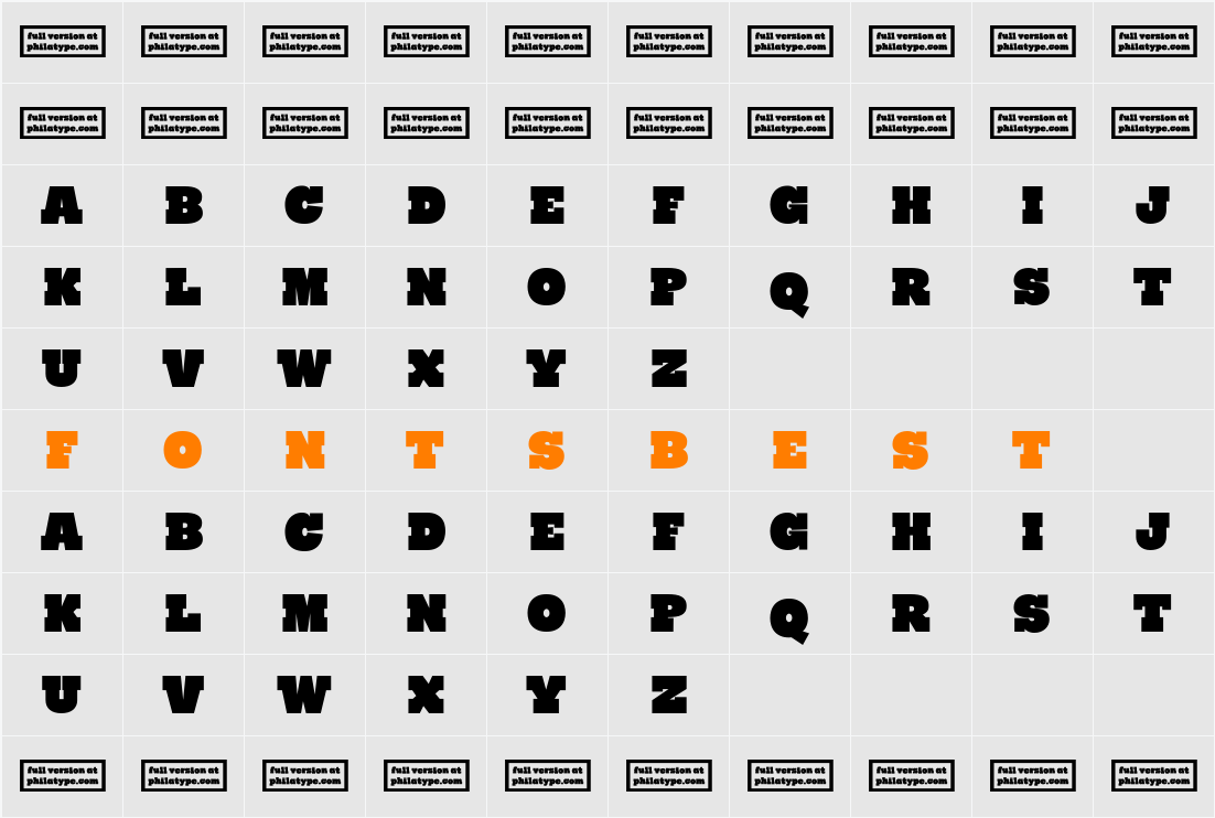 Ryno Slab Demo Character Map