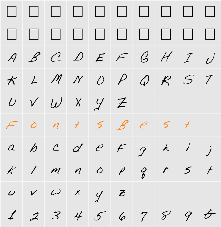 Slater Character Map
