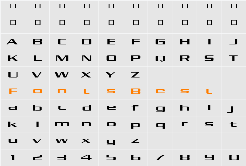 Kubra_medium Character Map