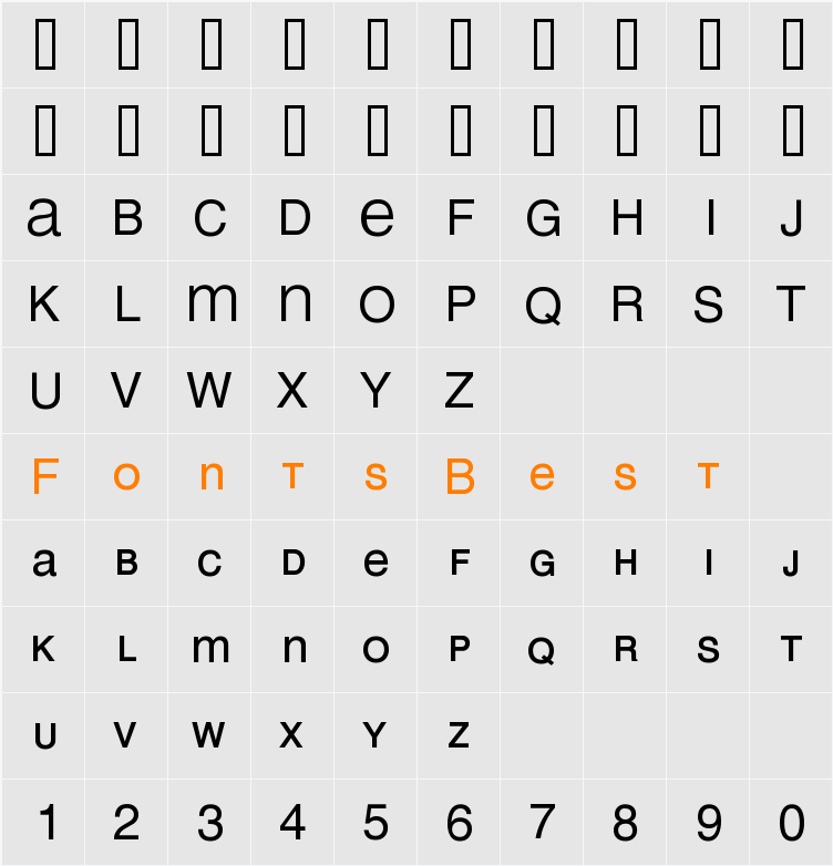 MEAN 26 Sans Character Map