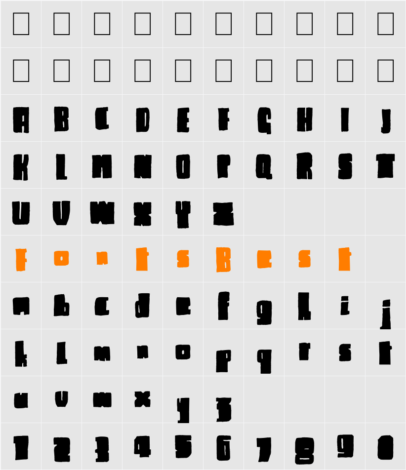Blck Plain Character Map